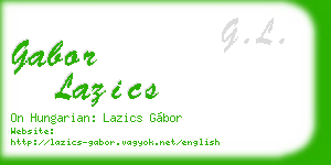 gabor lazics business card
