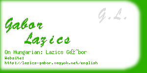 gabor lazics business card